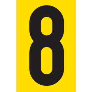 Adhesive Signs – No. 8 – Black-Yellow – 55 x 90mm – SIGNA55-8