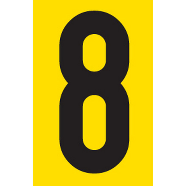 Adhesive Signs – No. 8 – Black-Yellow – 55 x 90mm – SIGNA55-8