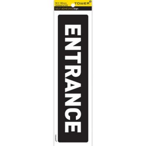 Information Sign – Entrance – White-Black – 185 x 50mm – SIGNAENT(R)