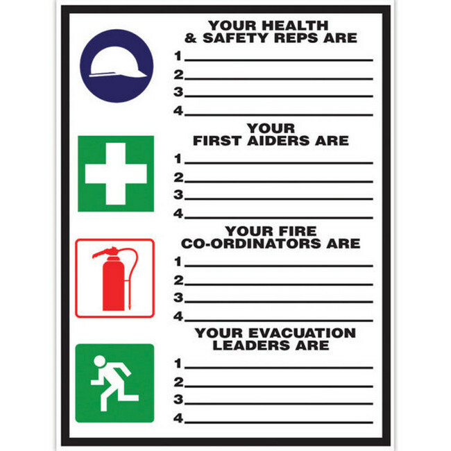 Safety Information Sign – Representatives Board – 400 x 300mm – SIGNI6