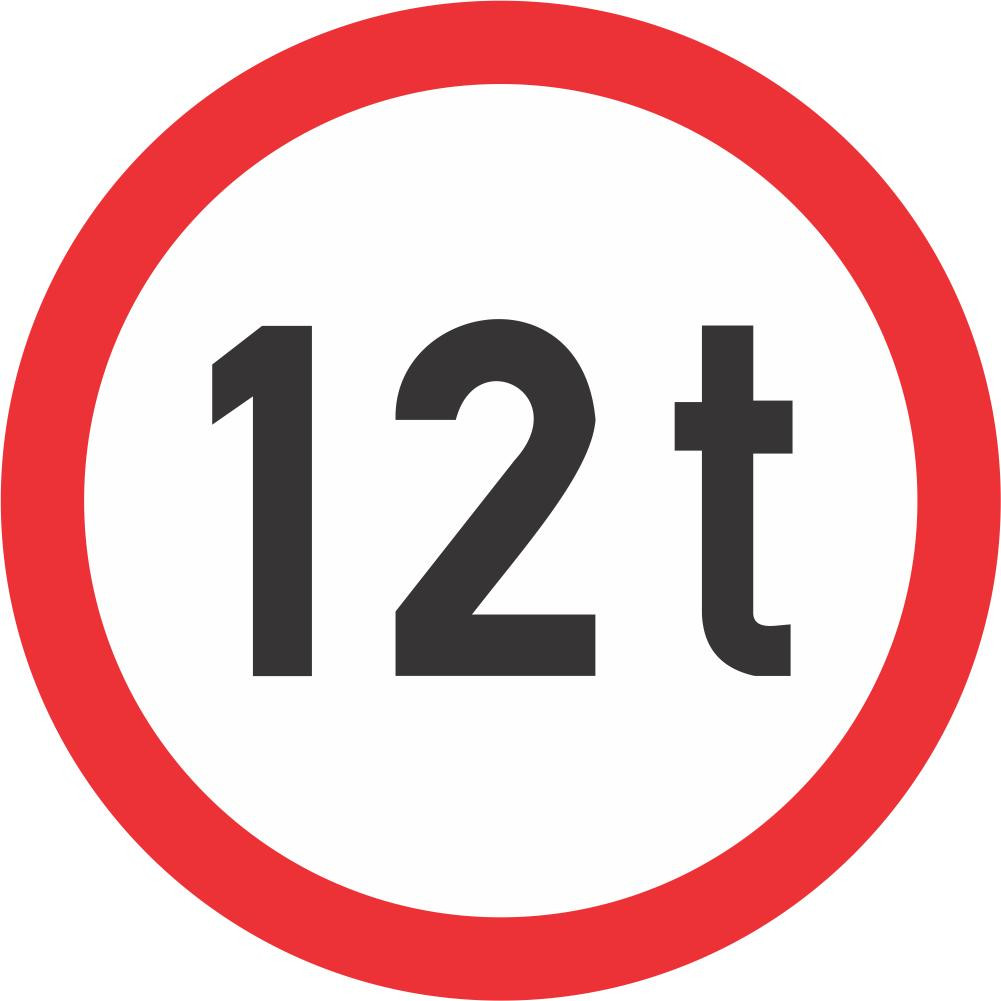 Mass Limit Class 1 Retro Reflective road sign (R202)