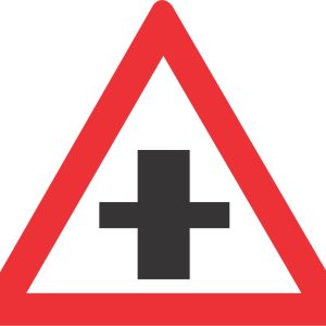 Crossroad on Priority Road, road sign (W102)