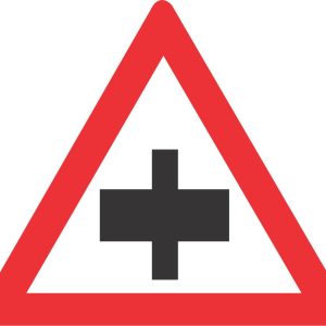 Priority Crossroad on Non-Priority Road road sign (W103)