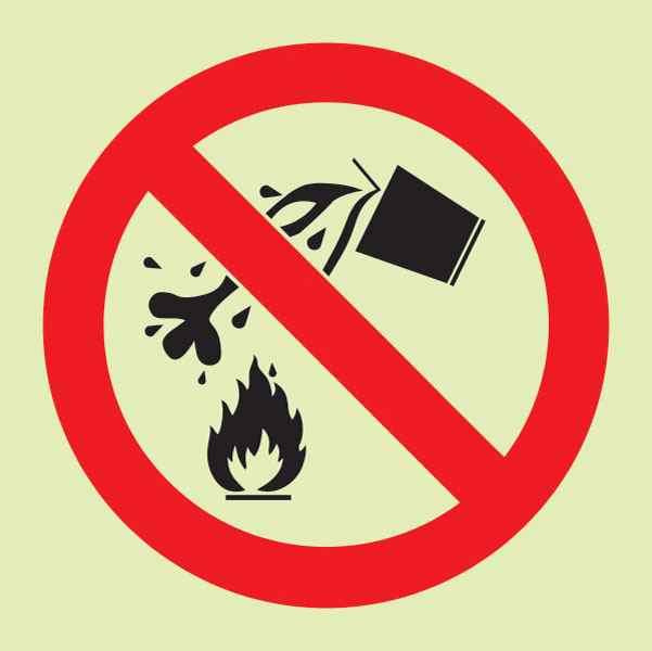 F25 – Water Prohibited As Extinguishing Agent