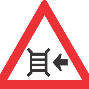 Motor gate (left) road sign (W316)