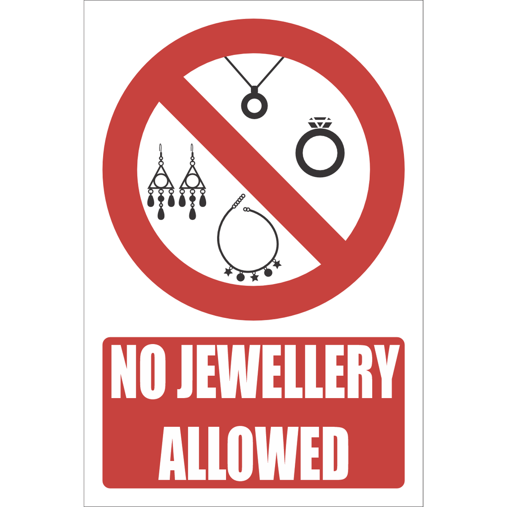 PR66 – No Jewellery Allowed Sign