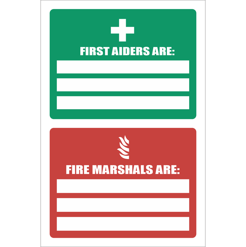 FA70 – First Aider & Fire Marshal Sign