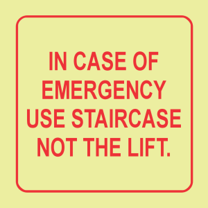 E15 – SABS – Photoluminescent In Case Of Emergency Safety Sign