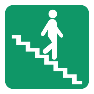 GA17R – SABS Stairs going down right safety sign