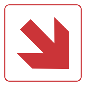 FB15 – SABS Diagonal arrow down safety sign