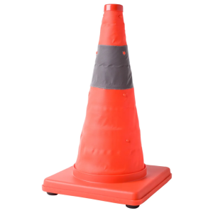 Collapsible Road Cone c/w Flashing Light – 450mm