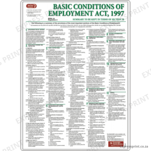 Basic Conditions of Employment Act (BCEA) Poster – A1