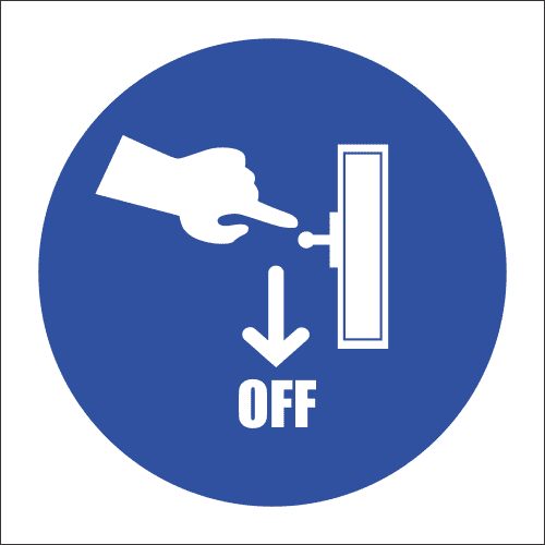 MA8 – Switch Machine Off Safety Sign