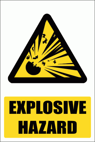 WW3E – Explosive Hazard Explanatory Safety Sign