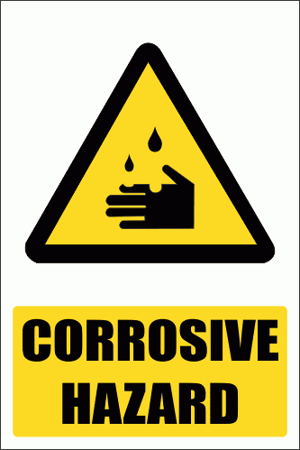 WW4E – Corrosive Hazard Explanatory Safety Sign