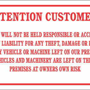 DI10 – No Liability Disclaimer Sign