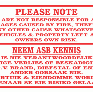 DI14 – No Responsibility Sign