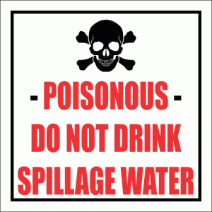 PO6 – Spillage Water Sign