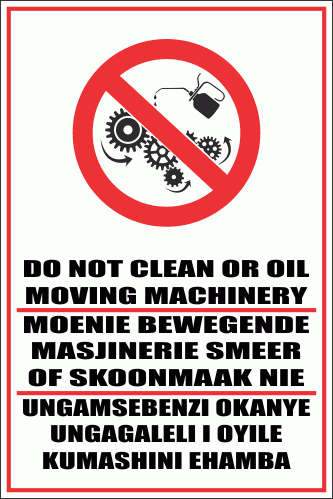 WF26 – Do Not Clean Sign