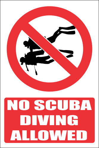 PR25E – No Scuba Diving Explanatory Sign