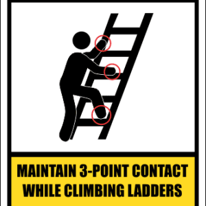 LD8 – Caution 3 Point Contact Sign