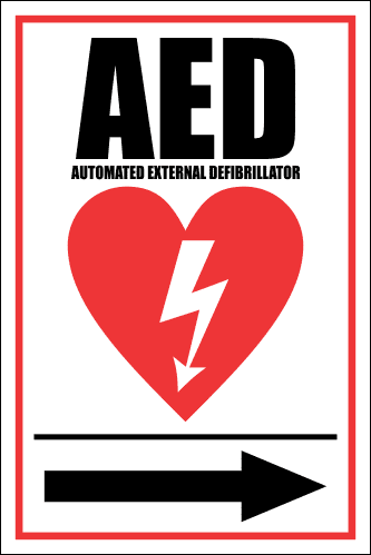 FA25 – AED Automated External Defibrillator Right Sign