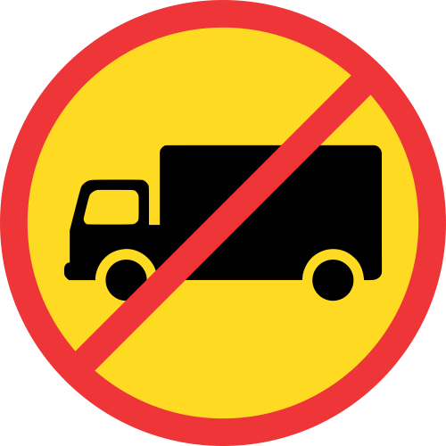 TR229 – Temporary No Goods Vehicles Road Sign