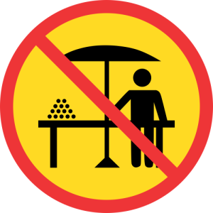 TR241 – Temporary No Hawkers Road Sign