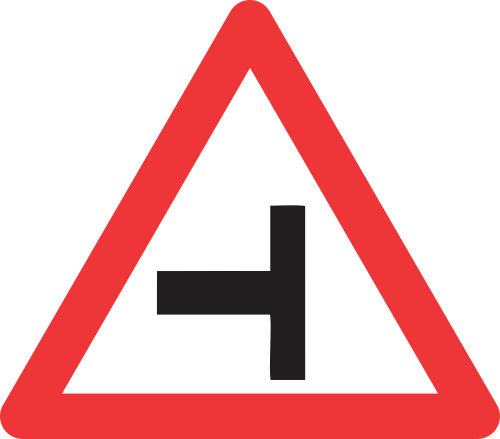 W107 – Side-Road Junction (Left) Road Sign