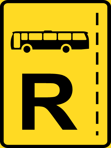 TR302 – Temporary Bus Lane Reservation Road Sign