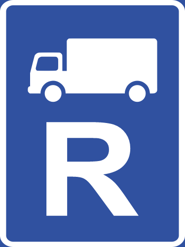 R313 – Goods Vehicle Reservation Road Sign