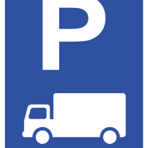 R313-P – Goods Vehicle Parking Reservation Road Sign