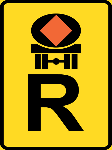 TR316 – Temporary Vehicle Conveying Dangerous Goods Reservation Road Sign