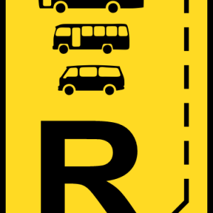 TR335 – Temporary Start Of Bus, Midi-Bus & Mini-Bus Lane Reservation Road Sign