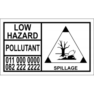 Environmental Hazard Hazchem Placard
